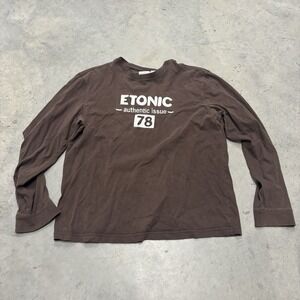 Vintage Etonic Brown Long Sleeve Shirt Mens Size‎ Medium